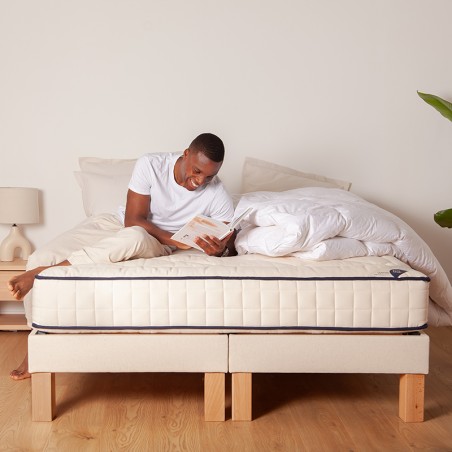 Matelas artisanal laine/coton pour lit 1 personne