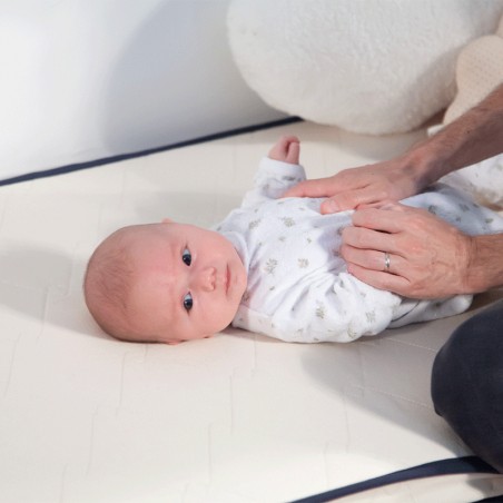 Matelas bébé coton bio Hauni 70x140 cm blanc - Akiten