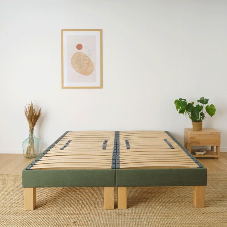 Sommier lattes flexibles vert bouteille