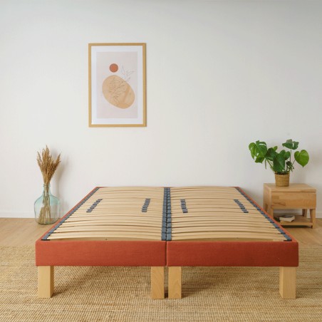Sommier lattes flexibles terracotta