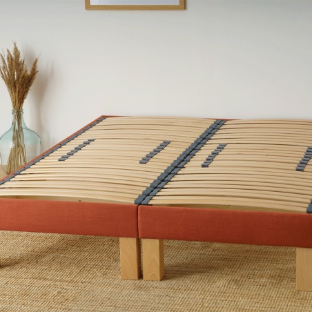 Sommier lattes flexibles terracotta