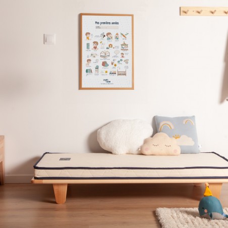 Matelas bébé 60x120 cm - naturel - laine