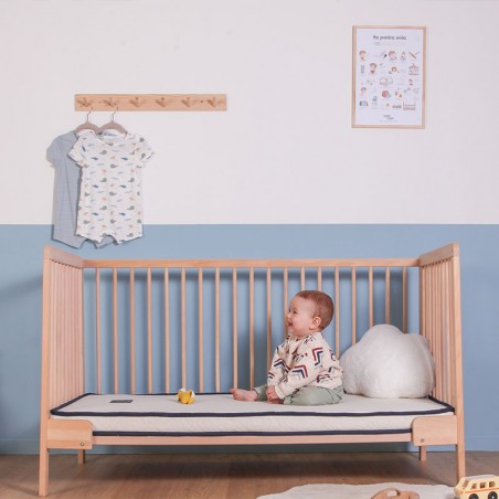 Matelas bébé 60x120 cm - naturel - laine