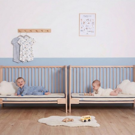 Pack jumeau matelas bébé cousu - 60 x 120 cm