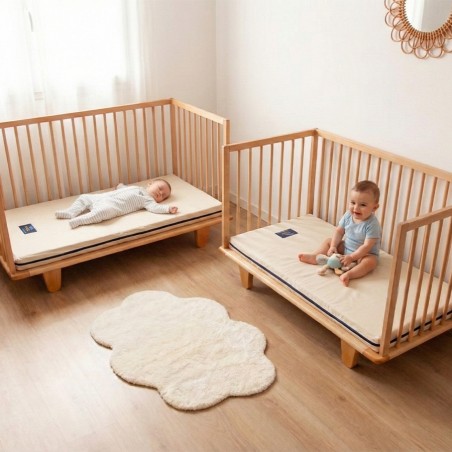 Pack jumeau matelas bébé dehoussable - 70 x 140 cm