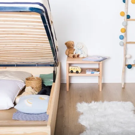 Lit coffre enfant en bois brut