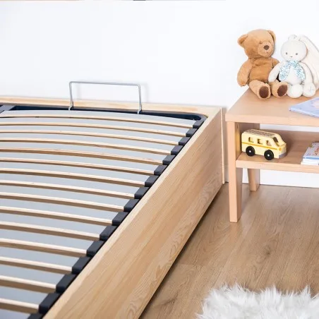 Lit coffre enfant en bois brut