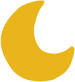 Illustration représentant un croissant de lune jaune