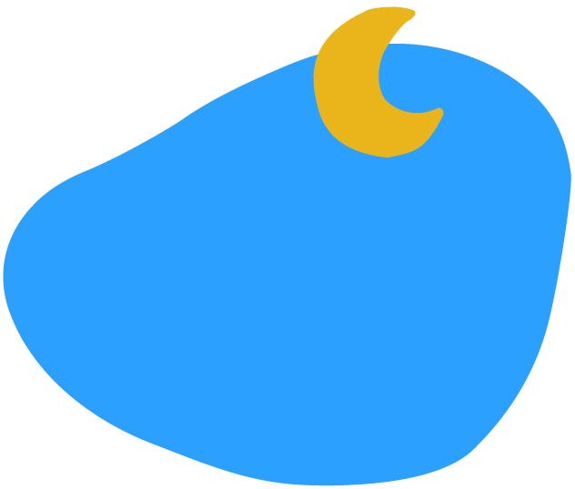 Illustration représentant une lune et un nuage