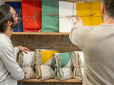 Linge de lit coloré en Lin de Normandie Cosme