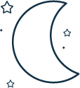 Logo représentant une lune et des étoiles