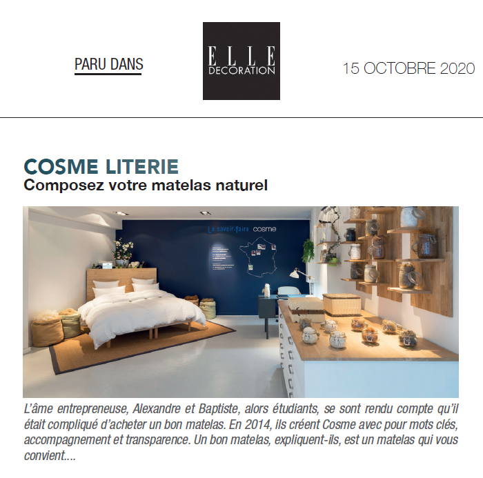 Illustration de l'article sur Cosme, paru dans Elle Décoration