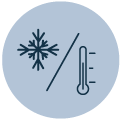 Pictogramme illustrant le ressenti frais l'été et tempéré l'hiver