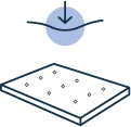 Pictogramme représentant un matelas ferme