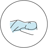 Pictogramme représentant la position de sommeil sur le ventre