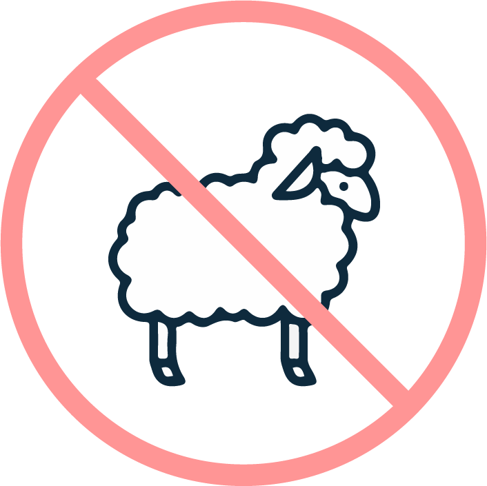 Pictogramme représentant l'absence de matière animale dans la composition