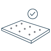 Pictogramme représentant l'adéquation du sommier bois avec le matelas Cosme