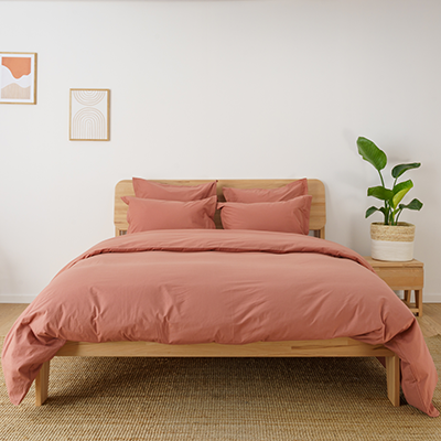 Housse de couette en coton bio, coloris Terracotta