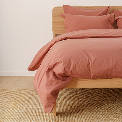 Housse de couette en coton bio, coloris Terracotta