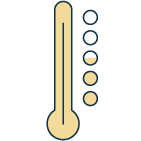Pictogramme représentant l'indice de chaleur de la couette