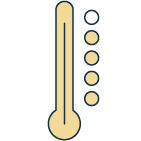 Pictogramme représentant une chaleur de 4 sur 5